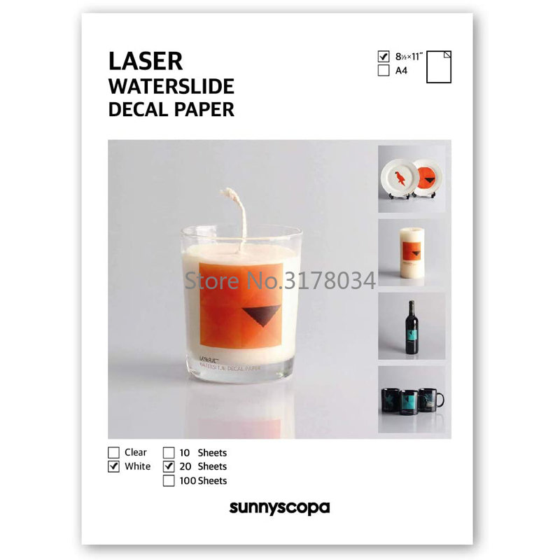 20 Sheets A4 White color Laser - огляд і ціна Waterslide Decal Paper